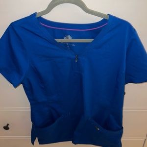 Healing hands royal blue scrub top